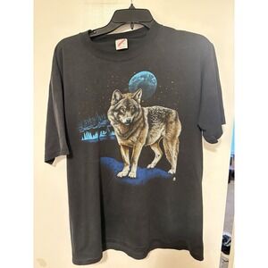 Vintage 1987 Wolf Nature T-shirt Size XL